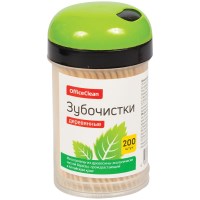 Зубочистки деревянные OfficeClean, 200 шт., в баночке