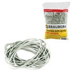 Резинки для банкнот 1000 г BRAUBERG 440106, диаметр 60 мм, белые