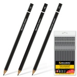 Набор чернографитных карандашей BRAUBERG Touch line, 5Н-5В, 12 шт