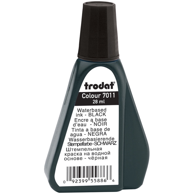 Штемпельная краска Trodat 7011 черная, на водной основе, 28мл., 1 шт. 25152.