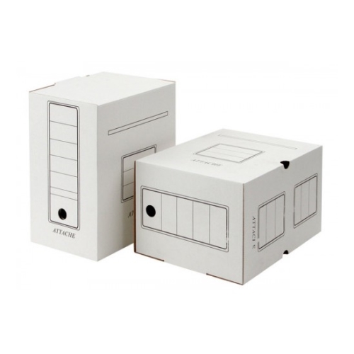 Короб архивный Attache 256×200×320 мм, гофрокартон, белый, упаковка 5 шт.