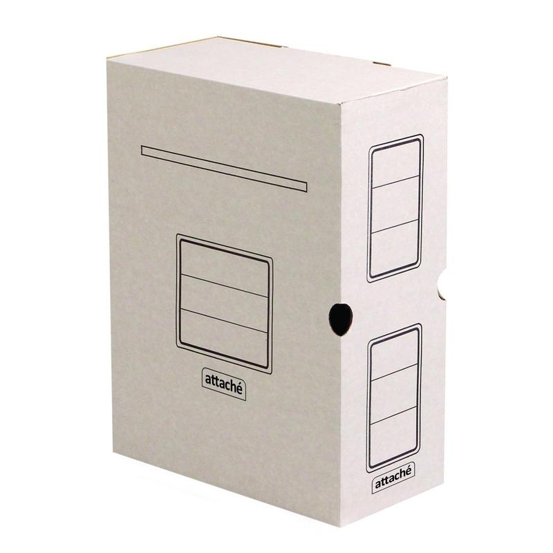 Короб архивный Attache 256×100×320 мм, гофрокартон, белый, упаковка 5 шт.