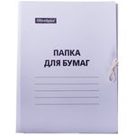 Папка для бумаг OfficeSpace 225337, белая с завязками, немелованная, 220 г/м²