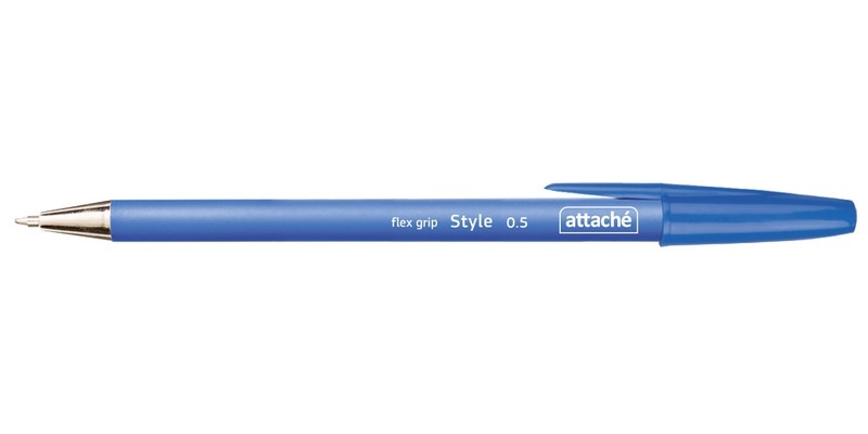 Ручка шариковая Attache Style flex grip, синяя паста, 0.5 мм