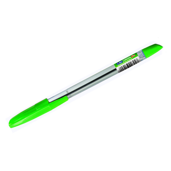 Ручка шариковая CORONA PLUS 3002N green, прозрачный корпус, 0,7 мм, зеленая