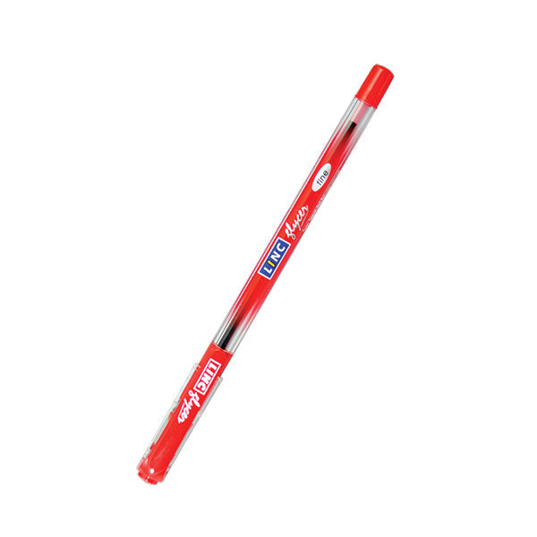Ручка шариковая Linc Glycer 1300RF red, прозрачный корпус, 0,7 мм, красная