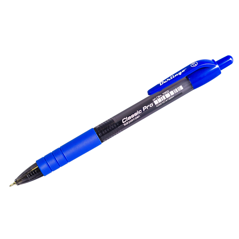 Ручка шариковая автоматическая Berlingo Classic Pro CBm_70922, 0,7 мм, синяя