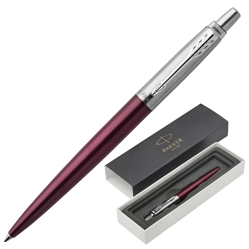 Ручка шариковая PARKER "Jotter Core Portobello Purple CT", корпус пурпурный, хромированные детали, синяя, 1953192