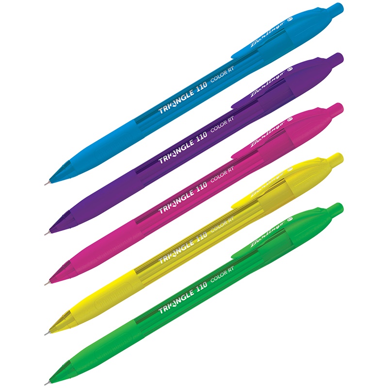 Ручка шариковая автоматическая Berlingo Triangle 110 RT Color CBm_07120, 0,5 мм, синяя