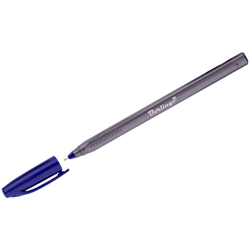 Ручка шариковая Berlingo Triangle Silver CBp_10792, 1 мм, синяя