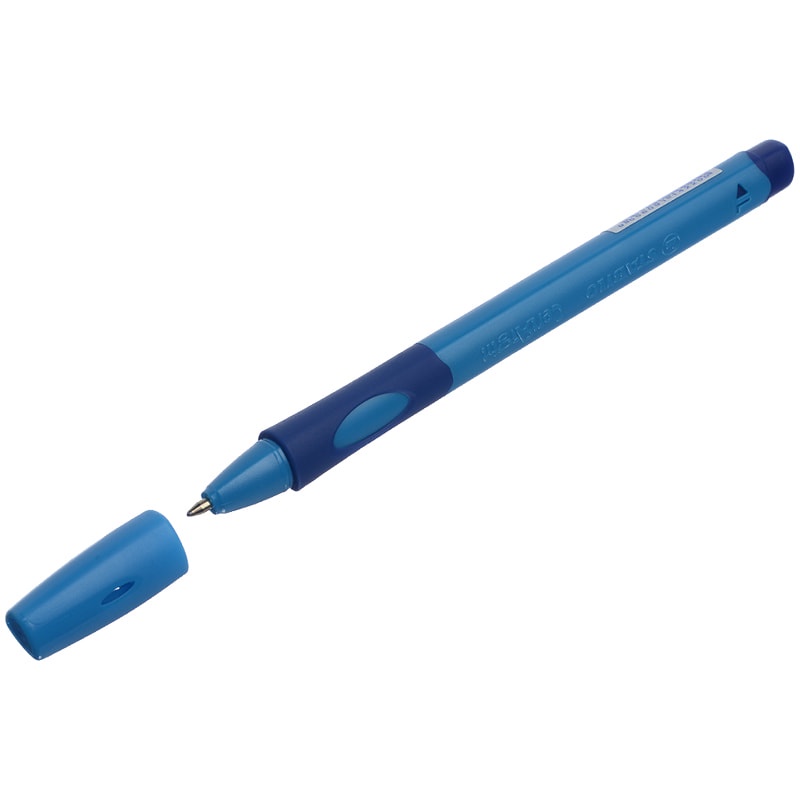 Ручка шариковая Stabilo "LeftRight" 6318/1-10-41 для левшей, синяя, 0,4 мм, грип, голубой корпус