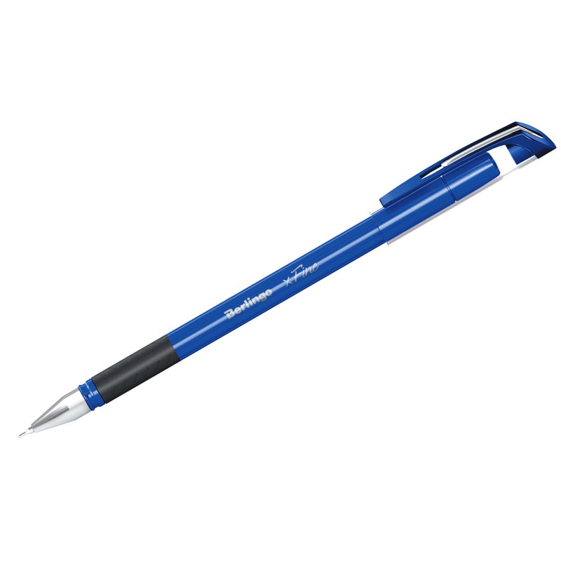 Ручка шариковая Berlingo "xFine" CBp_03500, 0,2 мм, грип, синяя