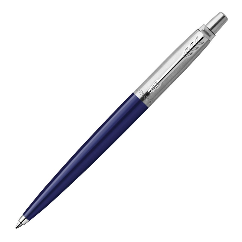 Ручка шариковая PARKER Jotter Plastic CT R0033170, корпус синий, детали из нержавеющей стали, синяя