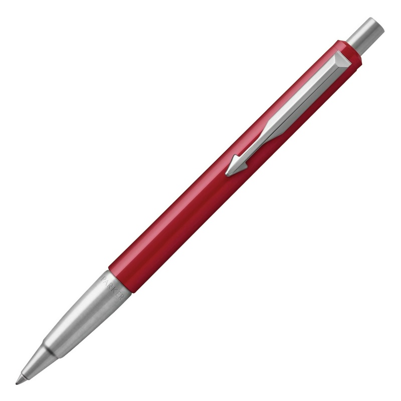 Ручка шариковая PARKER Vector Standard Red CТ 2025453, корпус красный, детали из нержавеющей стали, синяя