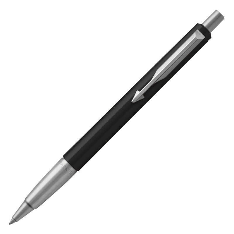 Ручка шариковая PARKER Vector Standard Black CТ 2025442, корпус черный, детали из нержавеющей стали, синяя