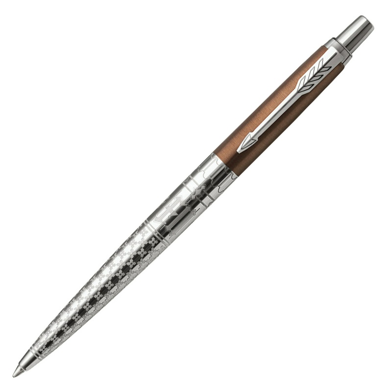 Ручка шариковая PARKER Jotter London Architecture Gothic Bronze 2025826, корпус бронзовый, нержавеющая сталь, синяя