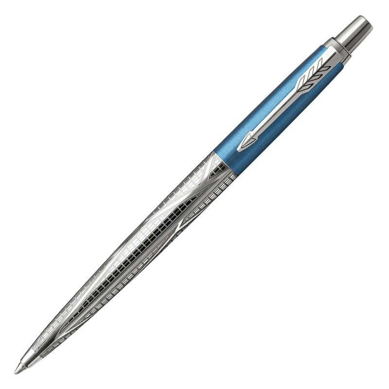 Ручка шариковая PARKER Jotter London Architecture Modern Bluе 2025828, корпус голубой, нержавеющая сталь, синяя