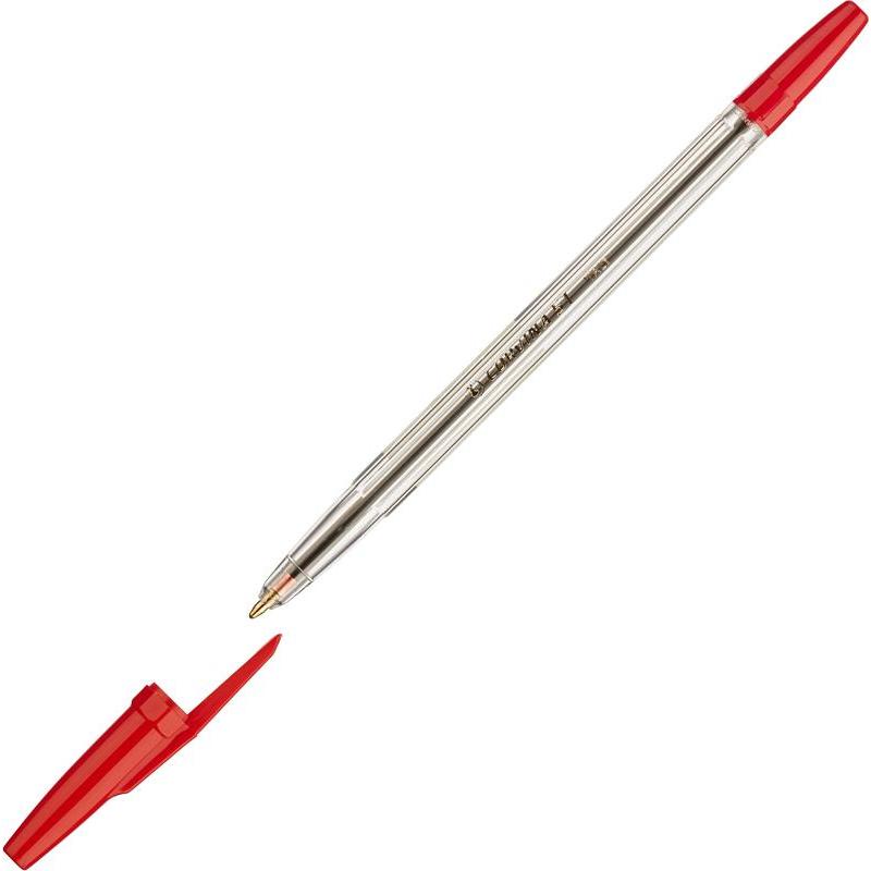 Ручка шариковая Corvina красная 431631 прозрачный корпус, 0.7 мм.