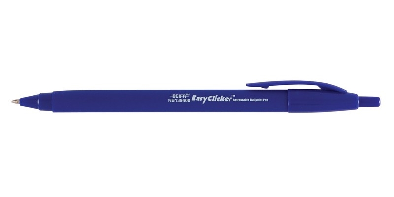 Ручка шариковая автоматическая Beifa KB139400-JC-BL, синий корпус, синяя паста, 0,5 мм