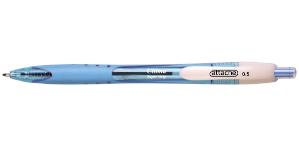 Ручка шариковая Attache Ultima Supergrip, прозрачный корпус, синяя паста, 0.5 мм