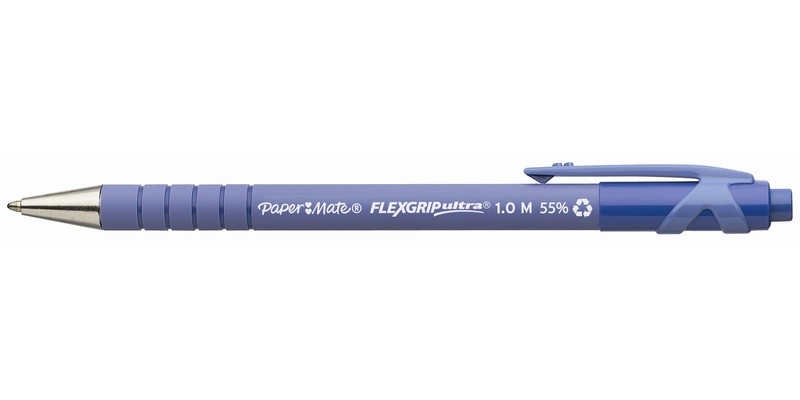 Ручка шариковая одноразовая Paper Mate Flex Grip, синий стержень, 0.4 мм