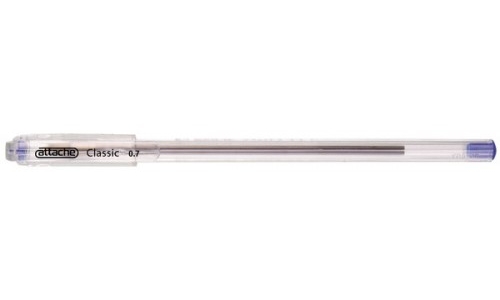 Ручка шариковая Attache Classic, прозрачный корпус, синяя паста, 0.7 мм