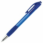 Ручка шариковая автоматическая с грипом BRAUBERG SUPER, СИНЯЯ, корпус синий, узел 0,7 мм, линия пись…