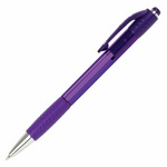 Ручка шариковая автоматическая с грипом BRAUBERG SUPER, СИНЯЯ, корпус фиолетовый, узел 0,7 мм, линия…