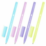 Ручка шариковая BRAUBERG SOFT TOUCH STICK "PASTEL" СИНЯЯ, мягкое покрытие, корпус ассорти, узел 0,7 …