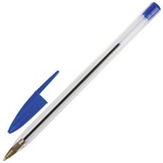 Ручка шариковая STAFF "Basic BP-01", письмо 750 метров, СИНЯЯ, длина корпуса 14 см, линия письма 0,5…