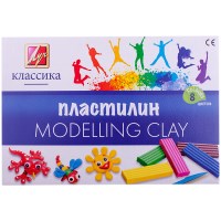 Пластилин классический Луч Классика 8 цветов 160 г со стеком, 12С 867-08