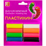 Флуоресцентный пластилин Луч, 8 цветов, 12С 765-08, со стеком, 130 г