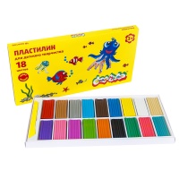 Пластилин Каляка-Маляка ПКМ18-П, 18 цветов 270 гр