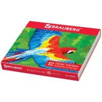 Пластилин классический BRAUBERG 12 цв., 240 г, со стеком, ВЫСШЕЕ КАЧЕСТВО, картонная упаковка, 10335…