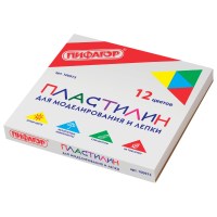 Пластилин классический ПИФАГОР 12цв., 240 г, со стеком, картонная упаковка, 100973