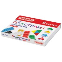 Пластилин классический ПИФАГОР 8 цв., 120 г, со стеком, картонная упаковка, 104821