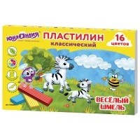 Пластилин классический ЮНЛАНДИЯ 16 цв., 240 г, со стеком, картонная упаковка, 104810