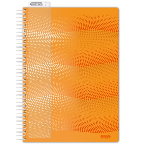 Бизнес-тетрадь Attache Waves, 100л, А4, клетка, спираль, закладка, цвет оранжевый