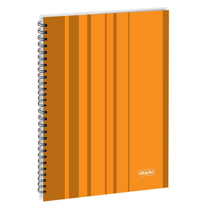 Бизнес-тетрадь Attache "Concept", А4, 120 л, клетка, спираль, оранжевая