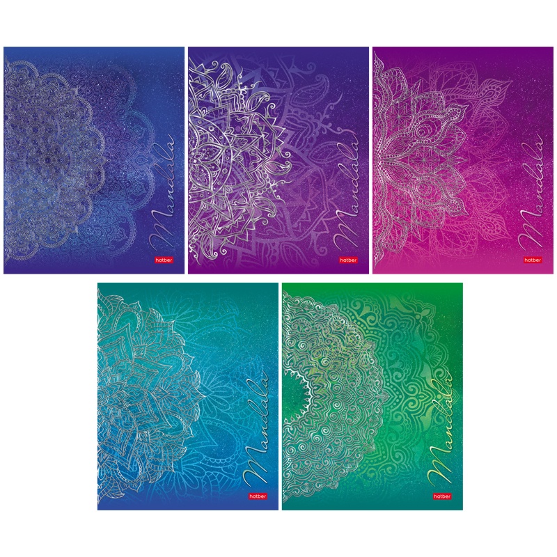 Тетрадь Hatber "Mandala" 48Т5лофВ1, 48 л, А5, матов. ламинация, 3D-фольга, клетка