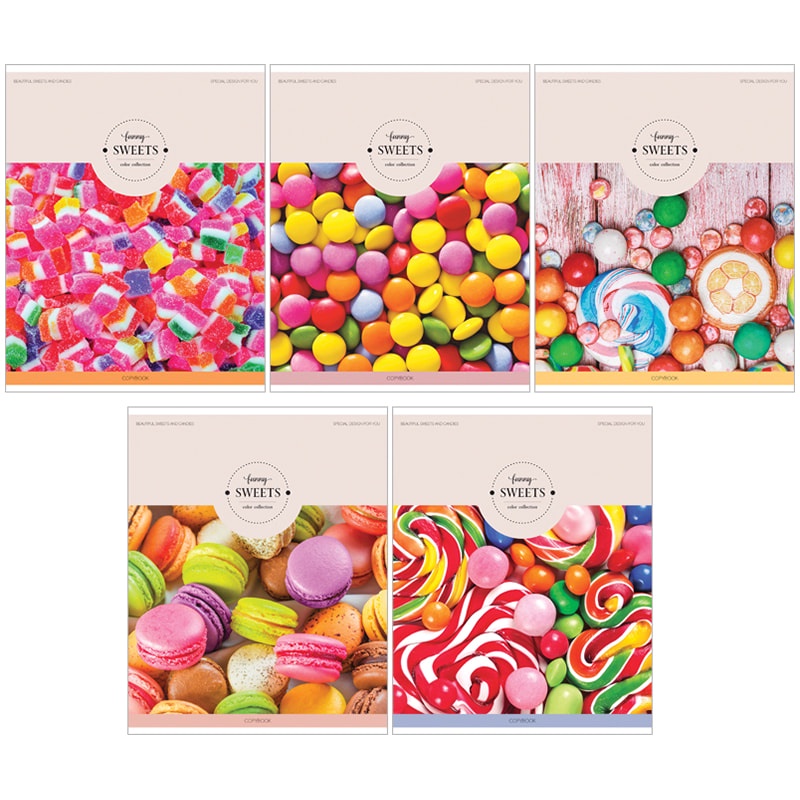 Тетрадь ArtSpace "Стиль. Funny sweets" Т48кГЛ_13653, 48 л, А5, глянцевый УФ-лак, клетка