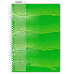 Бизнес-тетрадь Attache Waves, 100л, А4, клетка, спираль, закладка, цвет зеленый