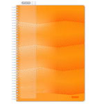 Бизнес-тетрадь Attache Waves, 100л, А4, клетка, спираль, закладка, цвет оранжевый