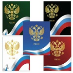 Тетрадь BRAUBERG РОССИЙСКАЯ СИМВОЛИКА, 402818, 48 л, А5, тиснение фольгой, клетка