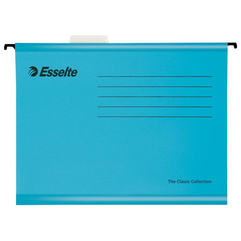 Подвесная папка Esselte Classic 90311, А4 до 250 листов, синяя, 25 шт упак