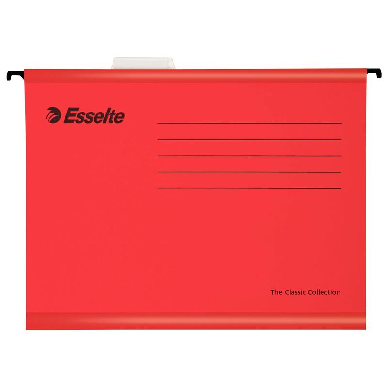 Подвесная папка Esselte "Pendaflex Plus Foolscap" 90336, 240х405 мм, картон, 210г/м2, 25 шт, красная
