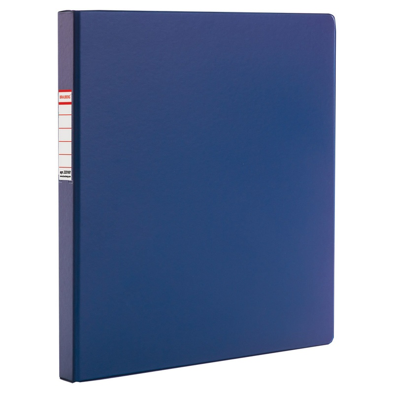 Папка с металлическим пружинным скоросшивателем BRAUBERG 223187, картон/ПВХ, 35 мм, синяя