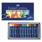 Пастель масляная художественная FABER-CASTELL "Oil Pastels", 12 цветов, круглое сечение, 127…