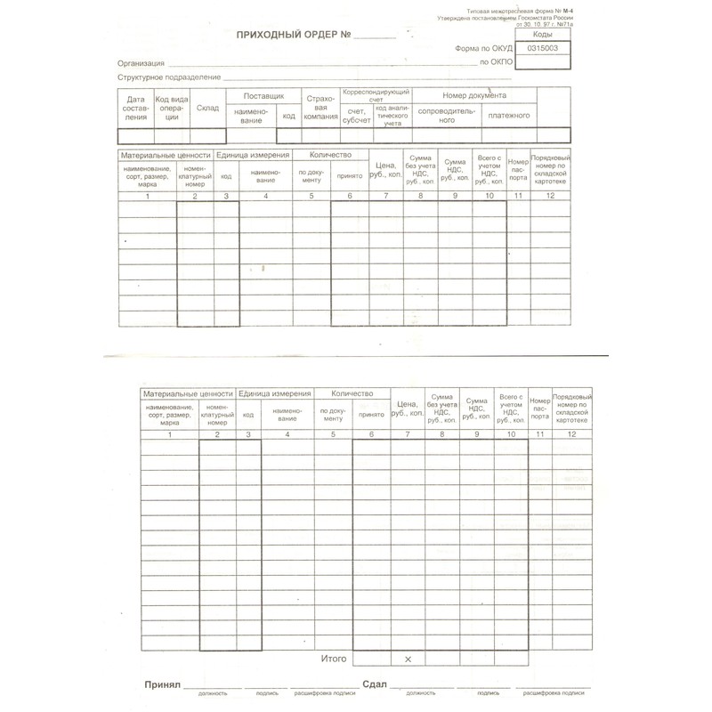 Приходный ордер м. Приходный ордер форма по ОКУД 0315003. Приходный ордер (ф. м-4). Складской ордер м-4. Приходный складской ордер м-4.