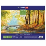 Холст на картоне BRAUBERG ART "CLASSIC", 50х70 см, грунтованный, 100% хлопок, мелкое зерно, 191022